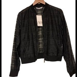 Zara Sheer Bomber Style Jacket NWT